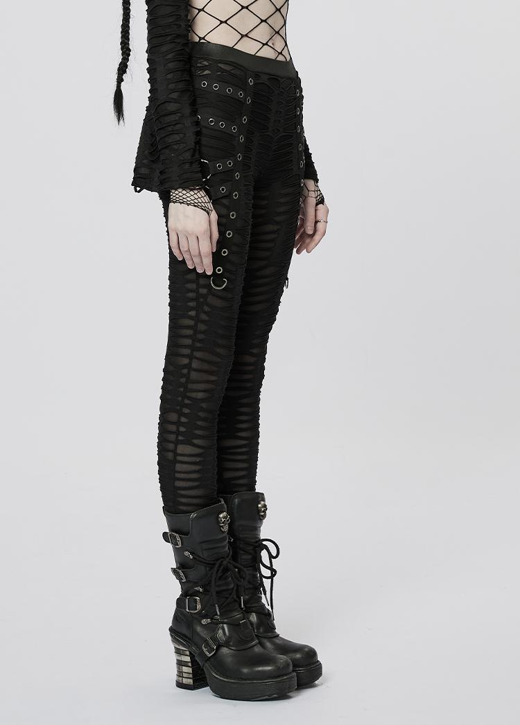 Goth Sheer Cutout Skinny Pants