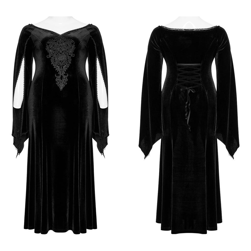 Velvet V-Neck Palace Maxi Dress
