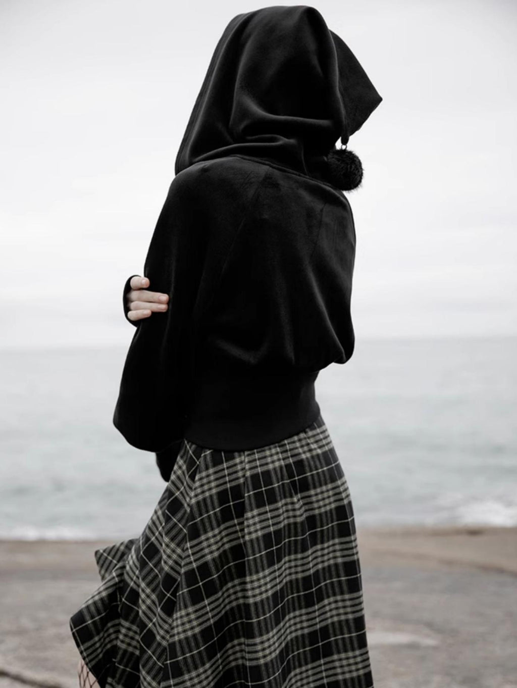 Velvet Witch Hoodie Cropped Top