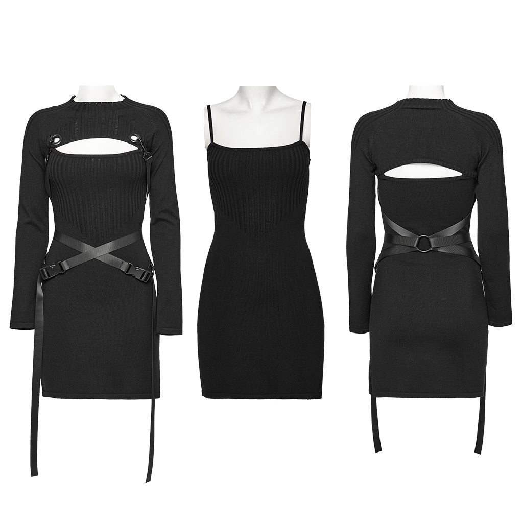 Punk Knit Two-Piece Mini Dress
