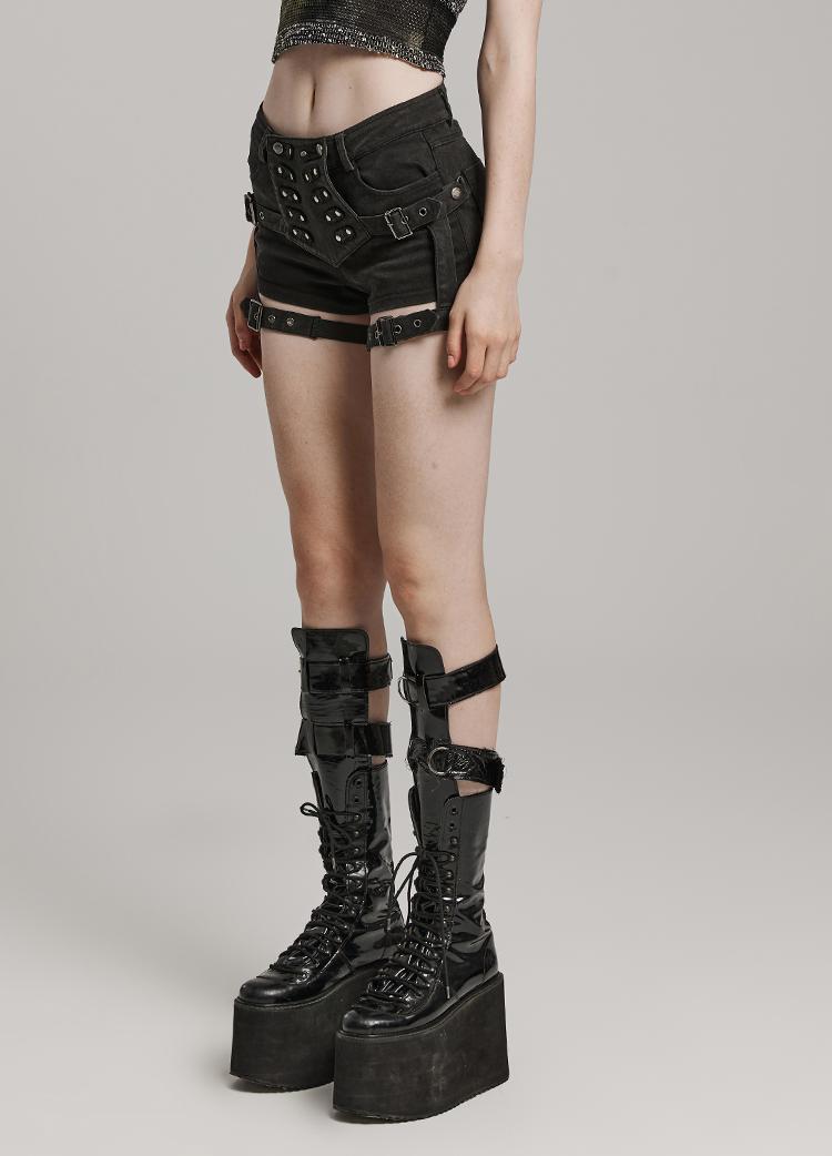 Punk Low-Rise Stretch Hot Shorts