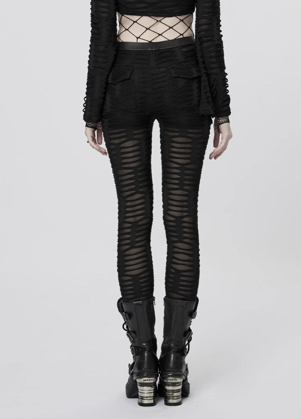 Goth Sheer Cutout Skinny Pants