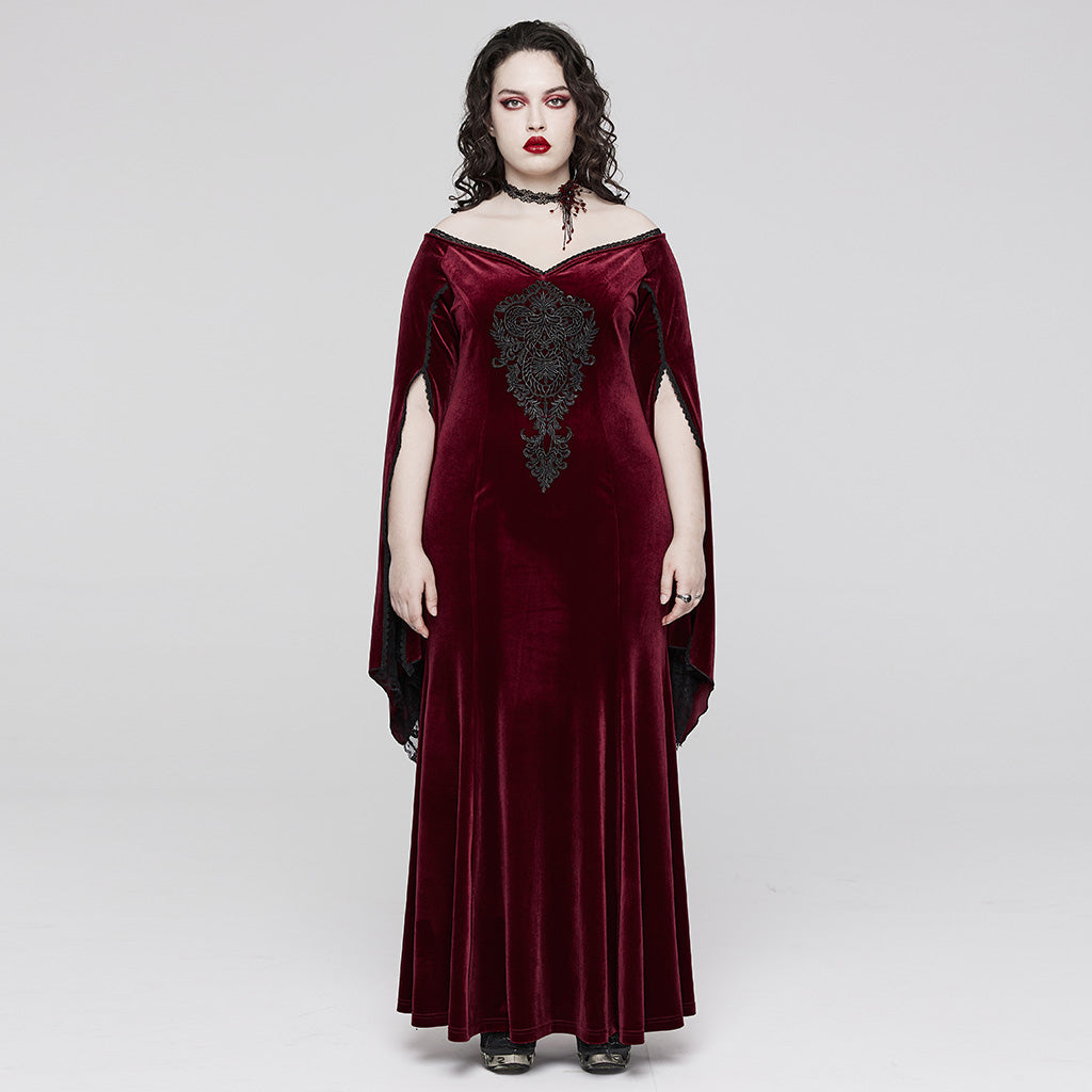 Velvet V-Neck Palace Maxi Dress