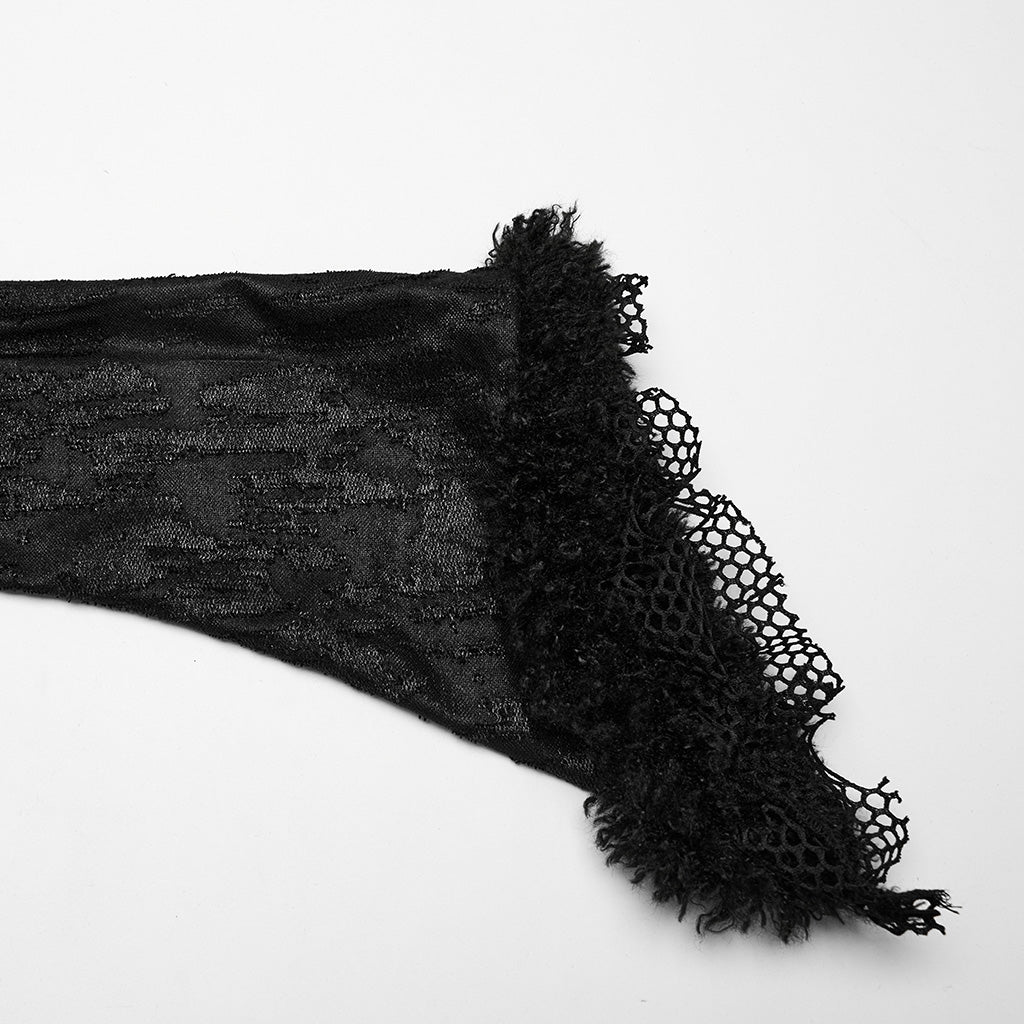 Lace Patchwork Long-Sleeve Maxi Dress