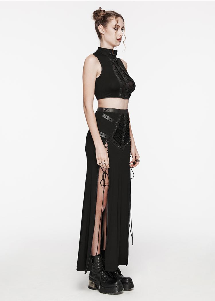 Utility fishtail midi pencil skirt