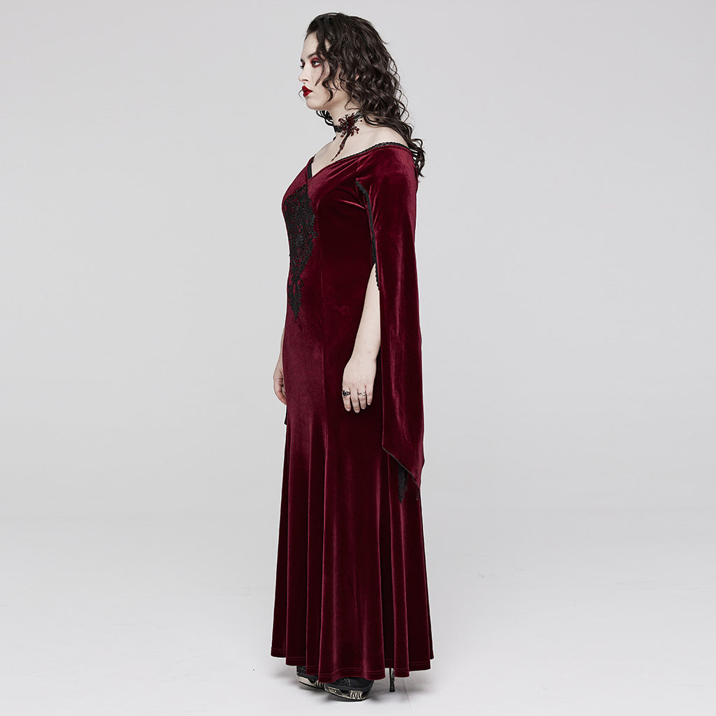 Velvet V-Neck Palace Maxi Dress
