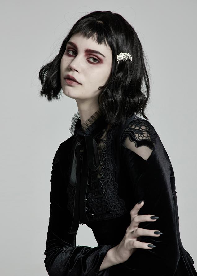 Embroidered Velvet Belted Mini Dress