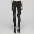Mesh Punk Ripped Skinny Leggings