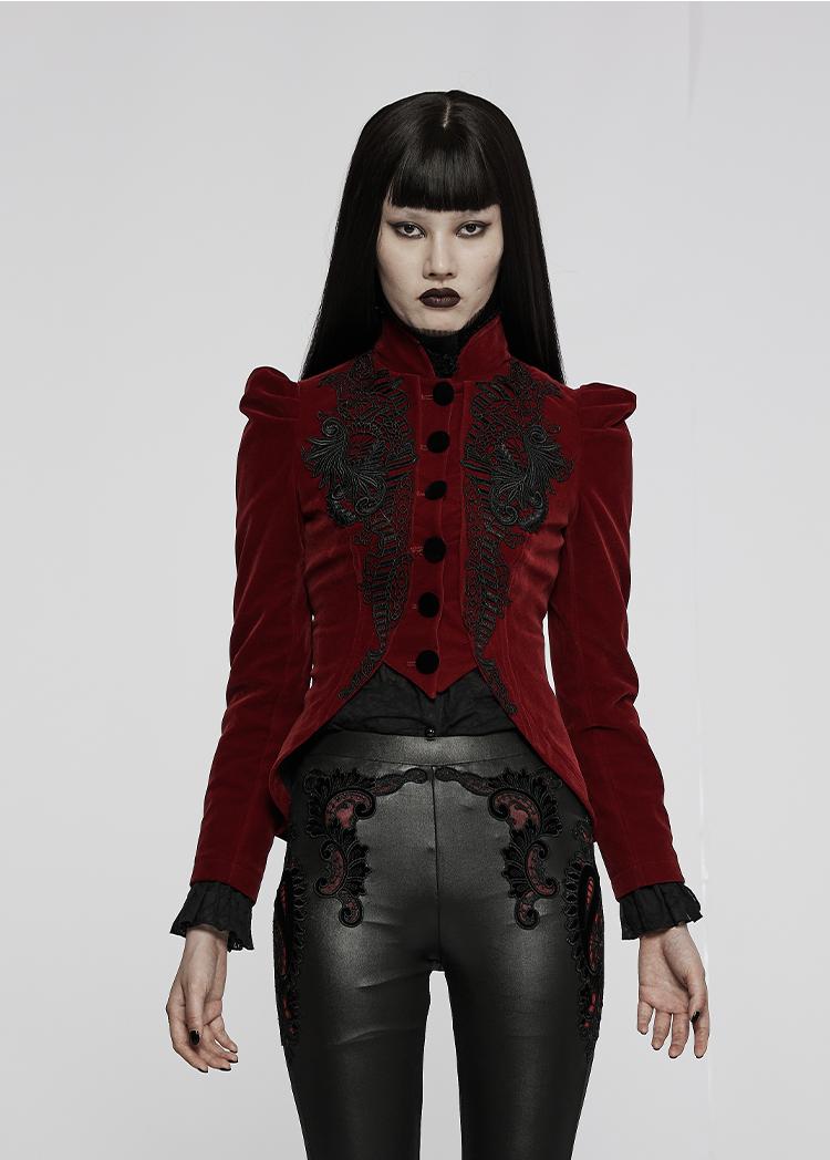 Goth Velvet High-Neck Jacket