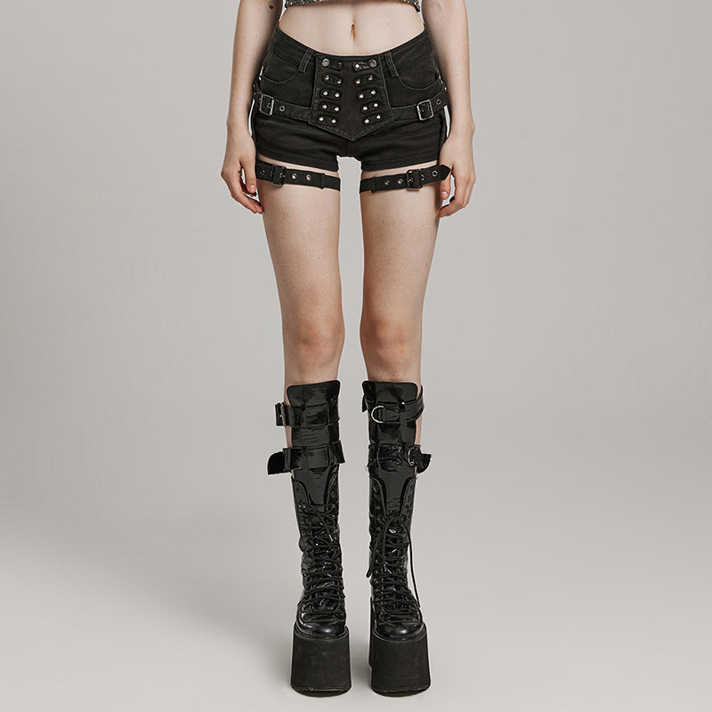 Punk Low-Rise Stretch Hot Shorts