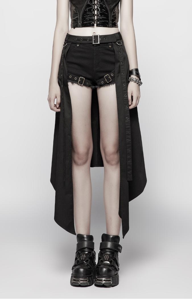 High-slit goth midi skirt