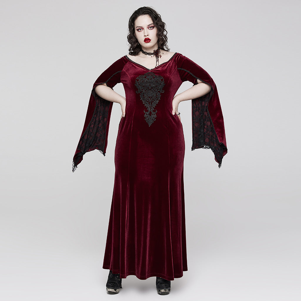 Velvet V-Neck Palace Maxi Dress