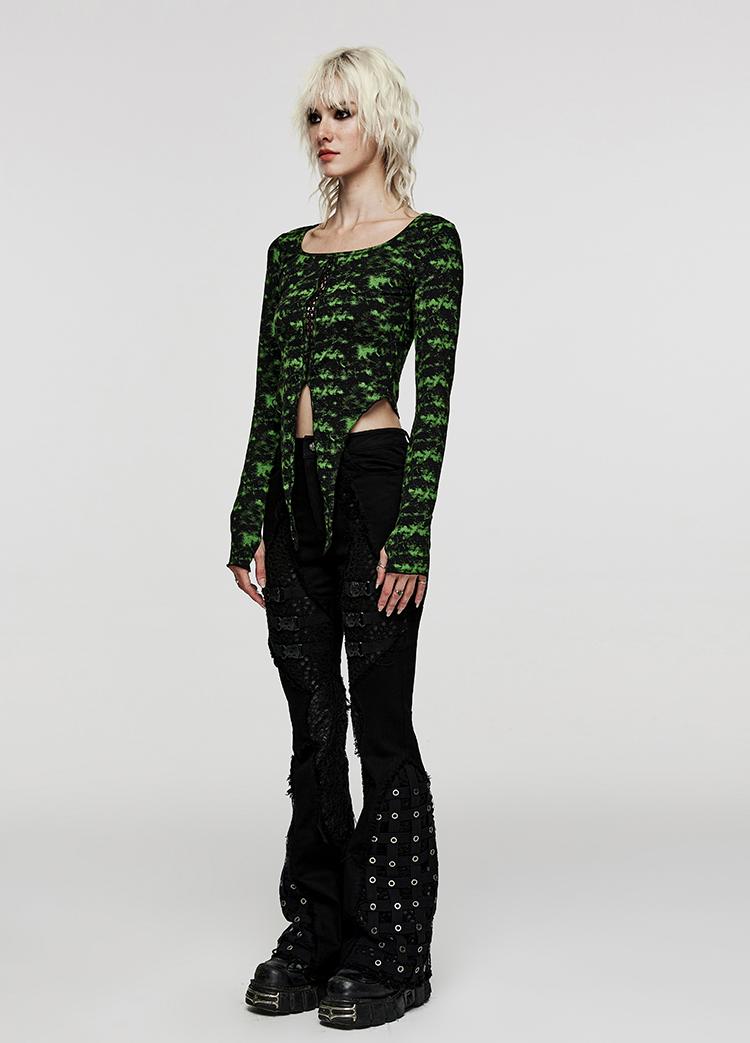 Punk Ripped Flared Jeans Women