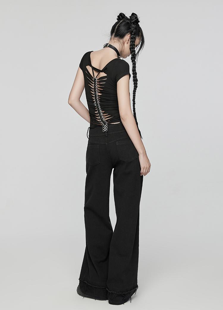 Backless Punk Tee Slim Top