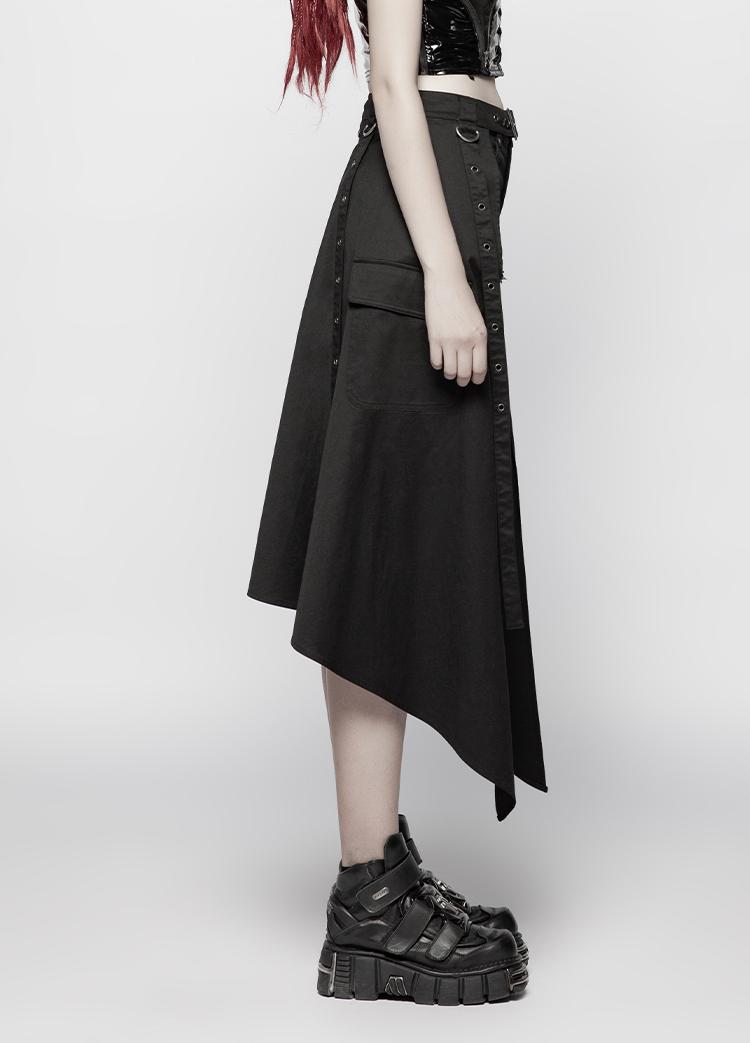 High-slit goth midi skirt