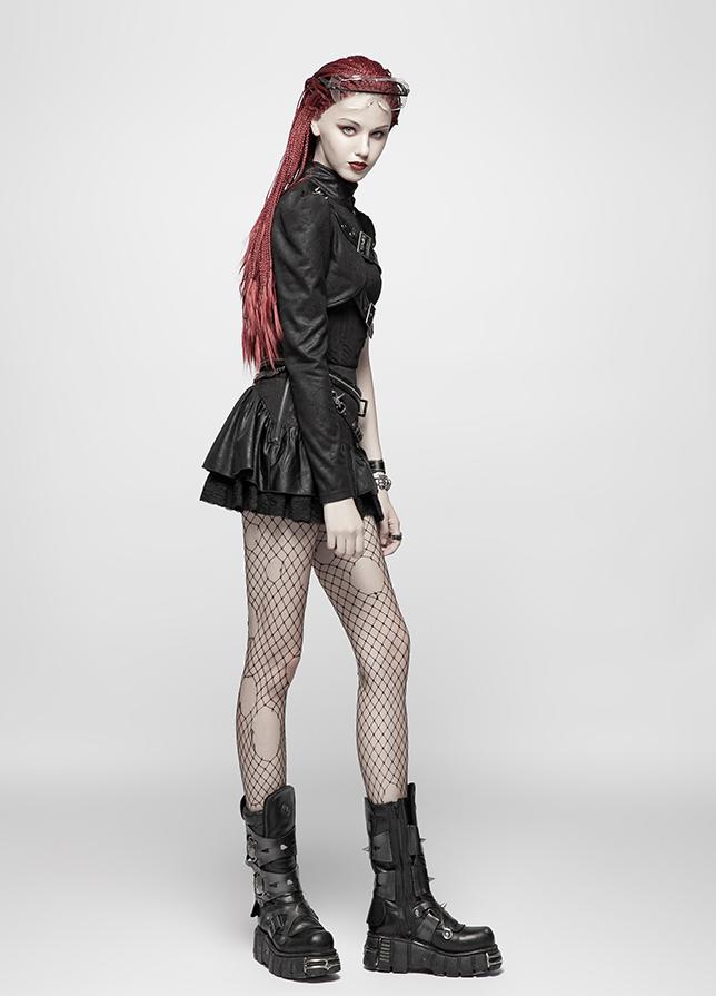 Punk Cropped Shoulder Cape Jacket