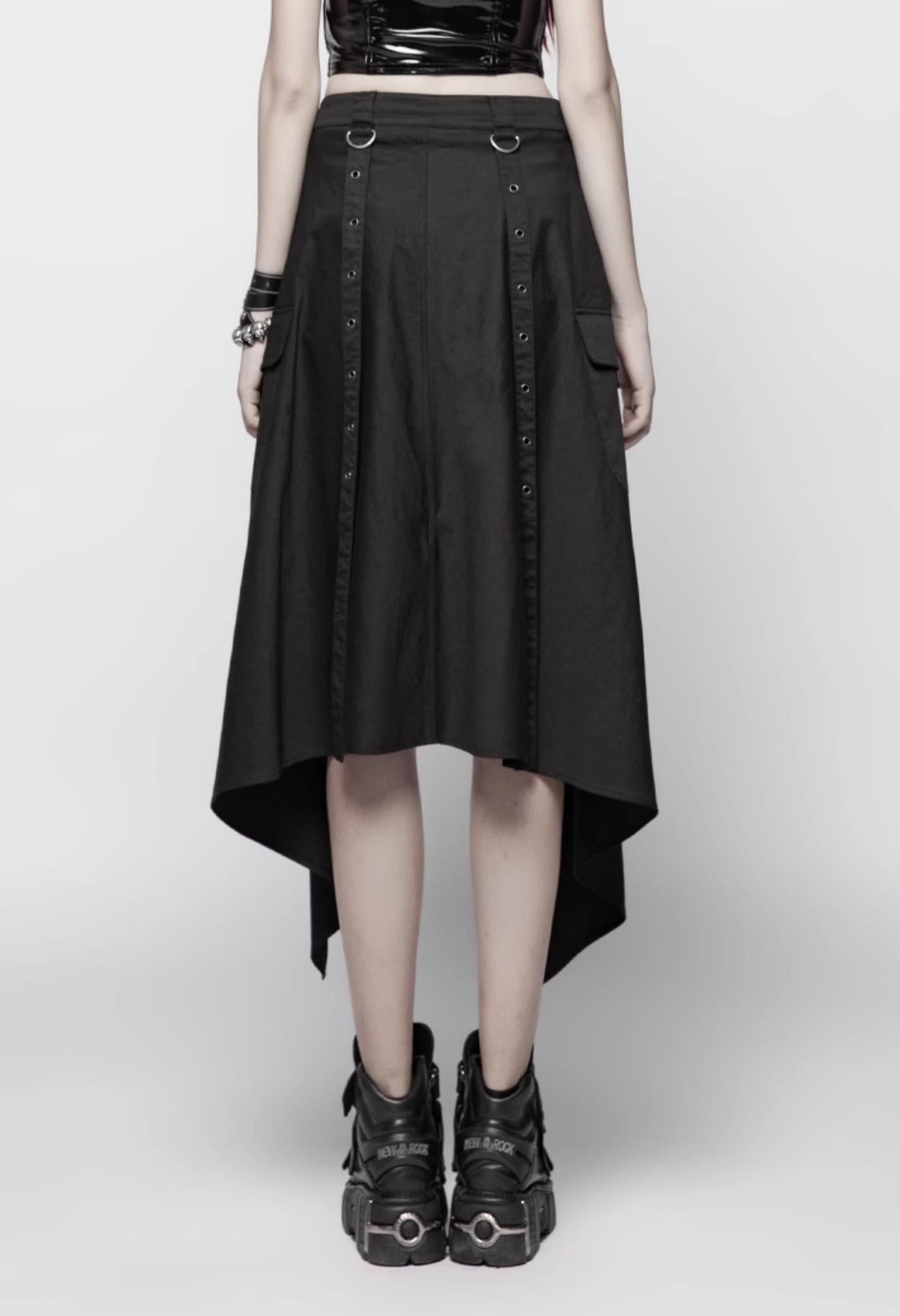 High-slit goth midi skirt
