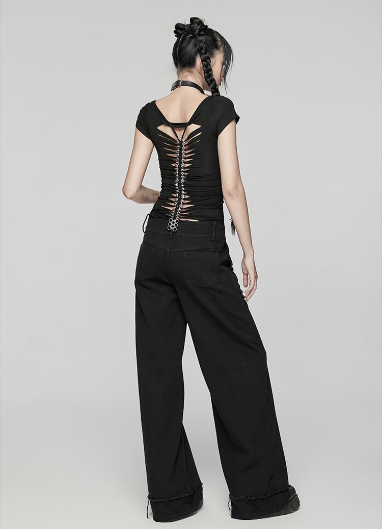 Backless Punk Tee Slim Top