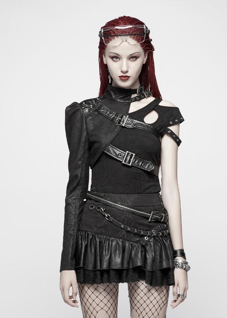 Punk Cropped Shoulder Cape Jacket