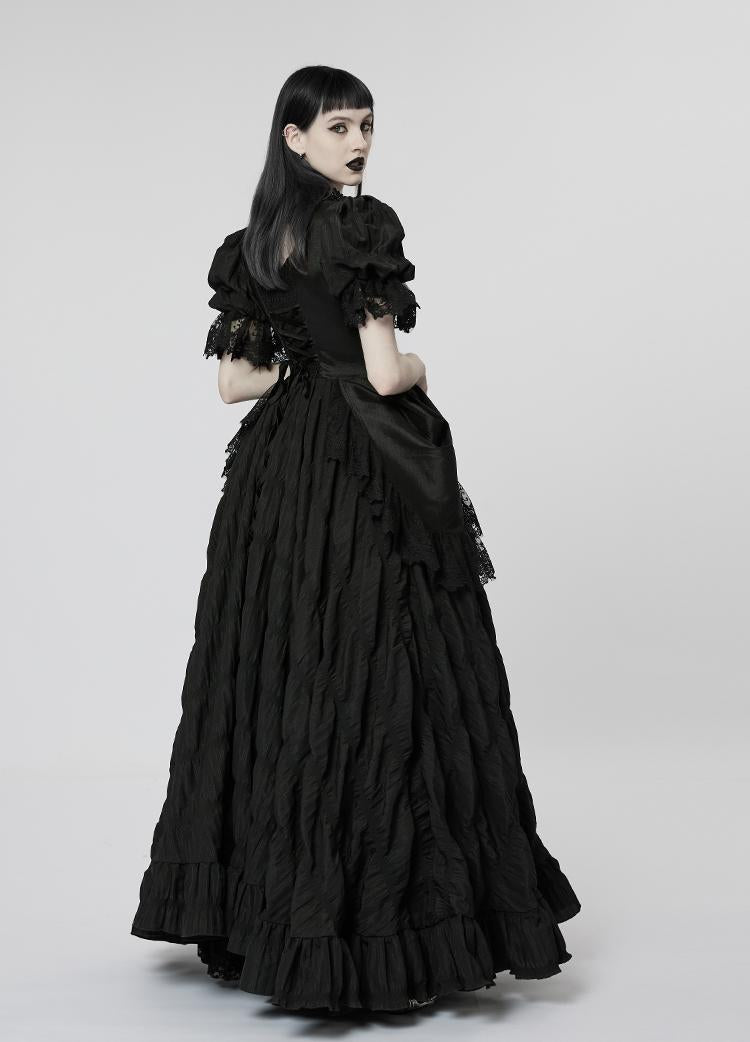 Layered Gown Short-Sleeve Luxury Dress