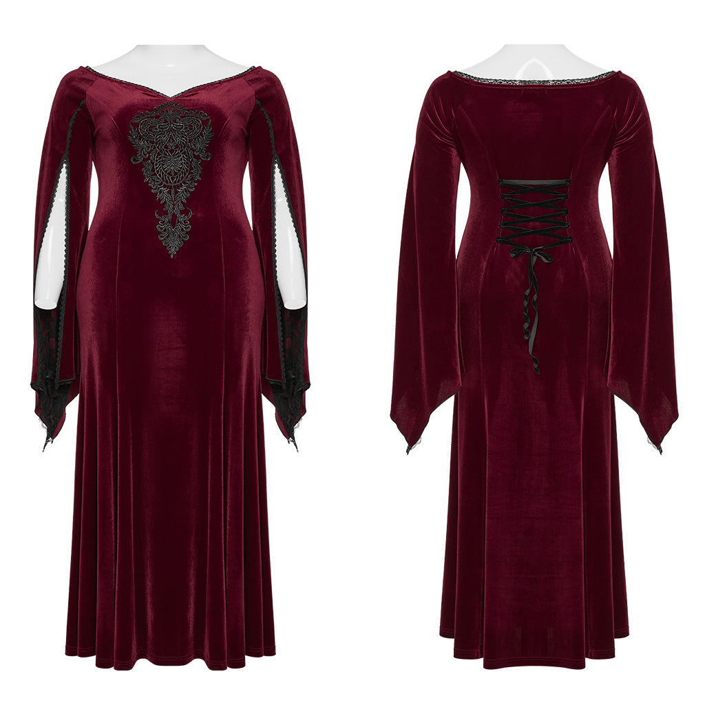 Velvet V-Neck Palace Maxi Dress