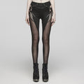 Mesh Patchwork Skinny Pants Black