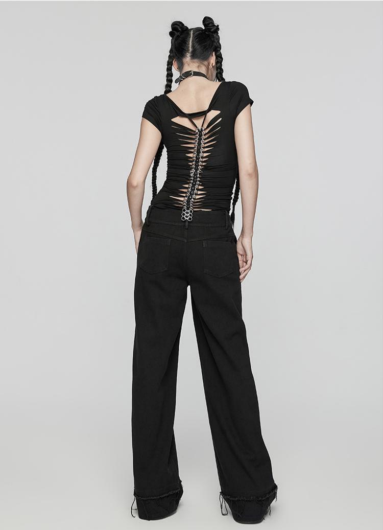 Backless Punk Tee Slim Top