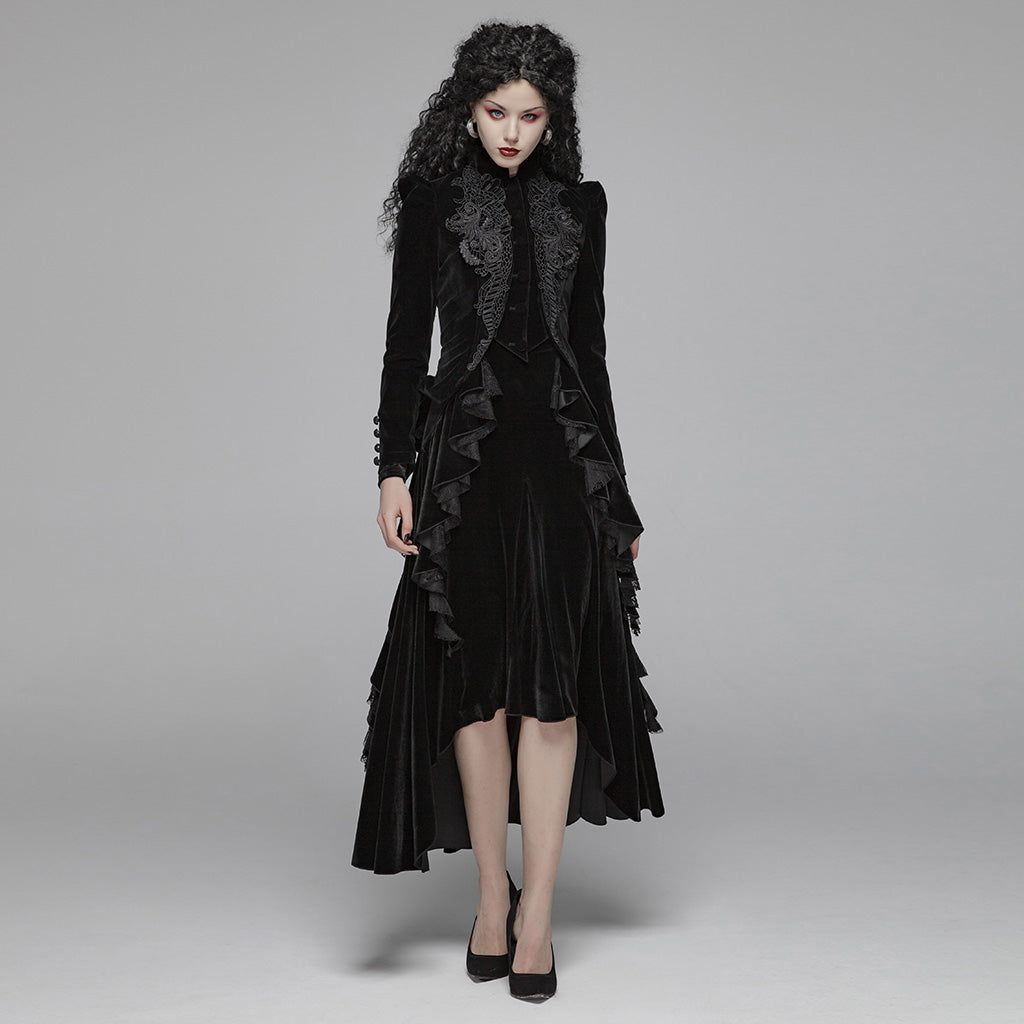 Goth Velvet High-Neck Jacket