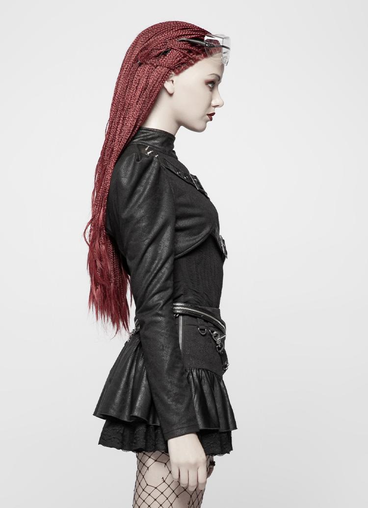Punk Cropped Shoulder Cape Jacket