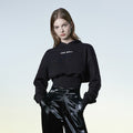 Black Cropped Hoodie Slim Fit