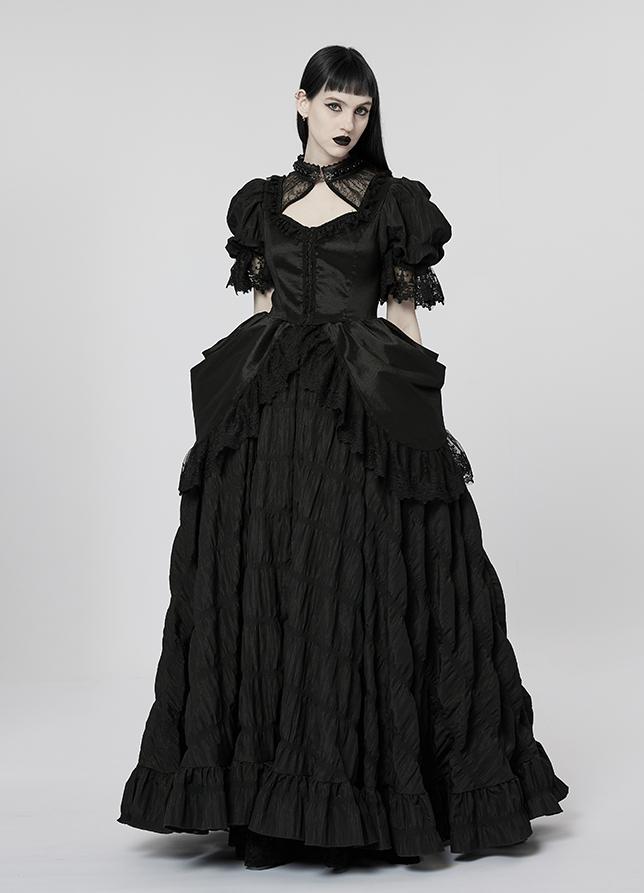 Layered Gown Short-Sleeve Luxury Dress