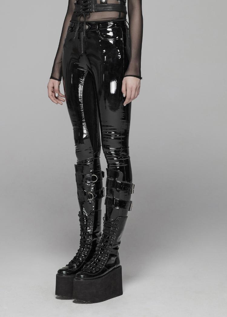 Cyberpunk Patent Leather Skinny Pants