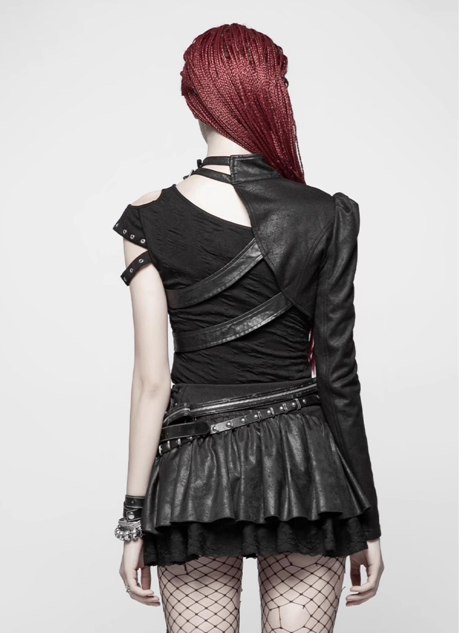Punk Cropped Shoulder Cape Jacket