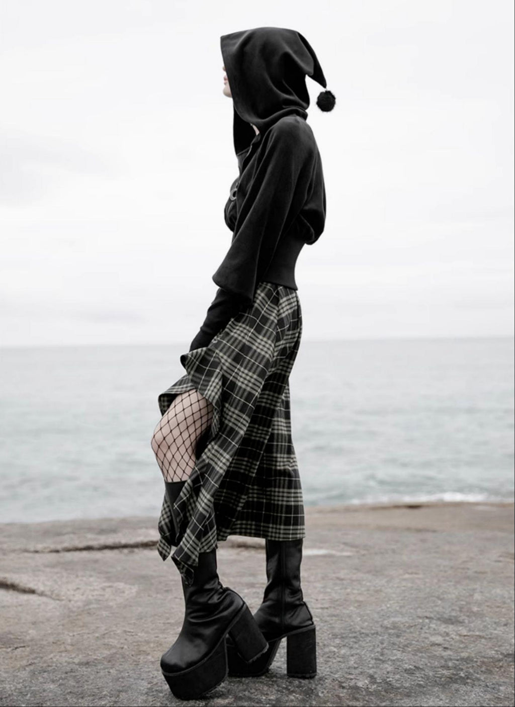 Velvet Witch Hoodie Cropped Top