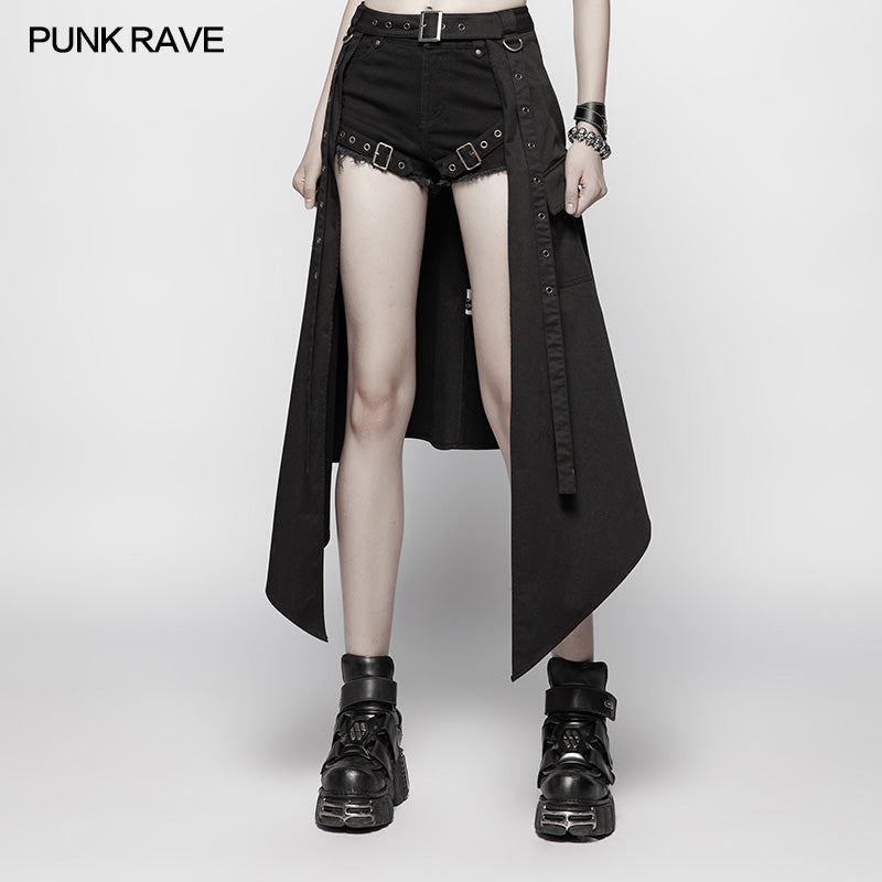 High-slit goth midi skirt