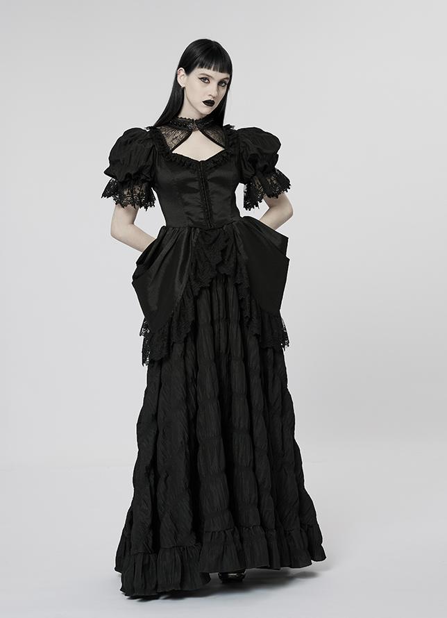 Layered Gown Short-Sleeve Luxury Dress