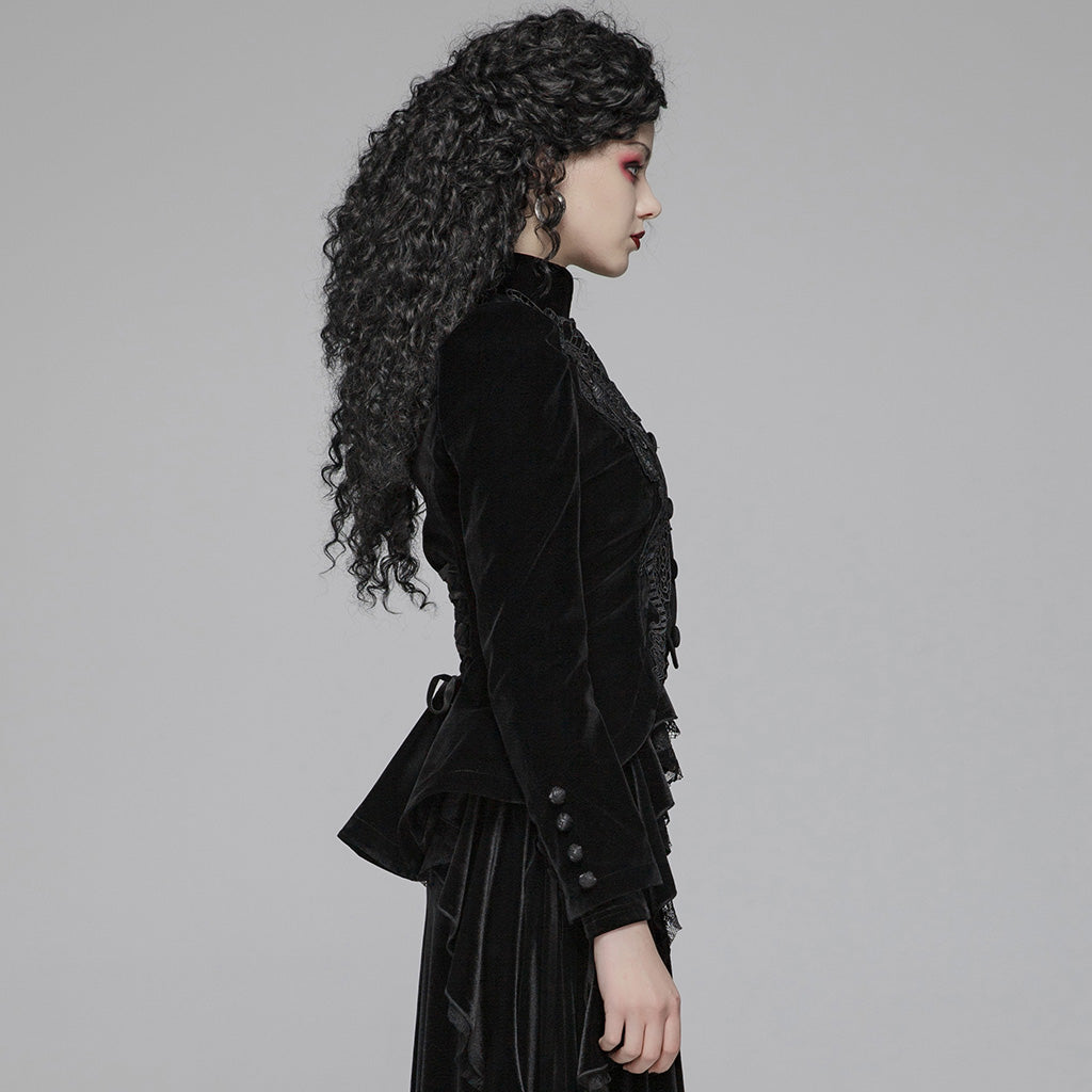 Goth Velvet High-Neck Jacket