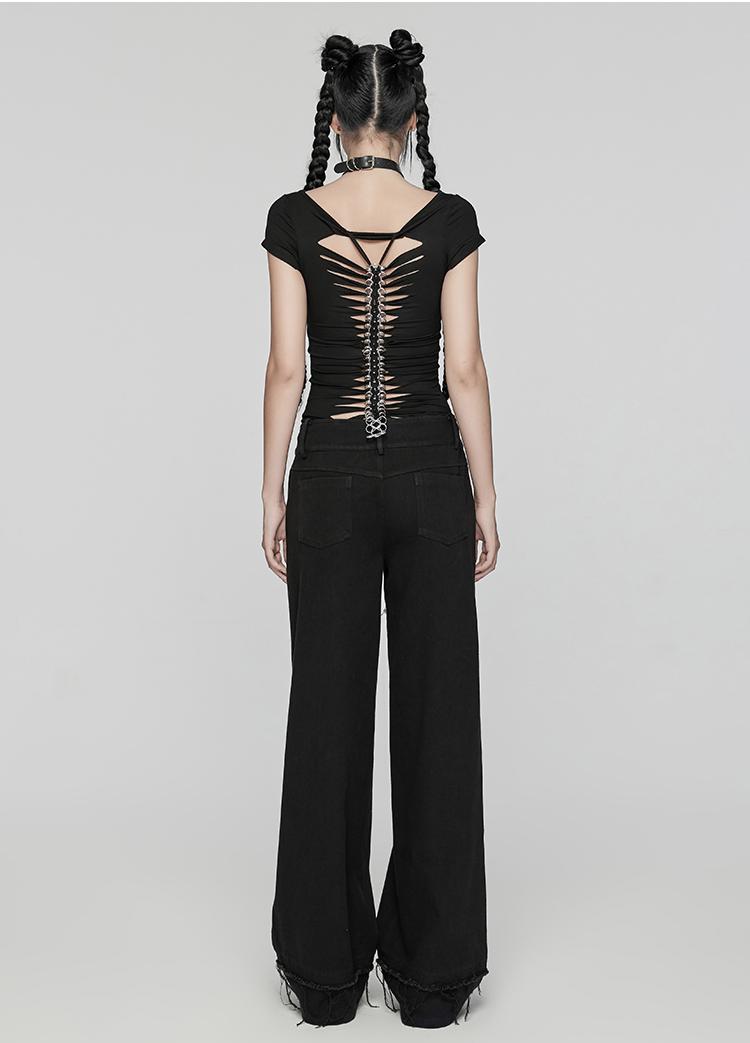 Backless Punk Tee Slim Top