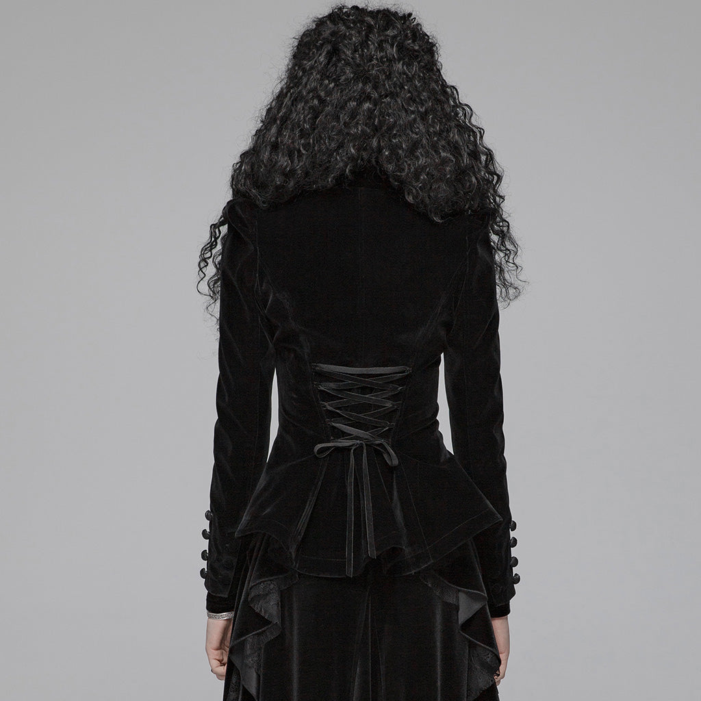 Goth Velvet High-Neck Jacket