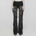 Goth Lace Flared Pants Women