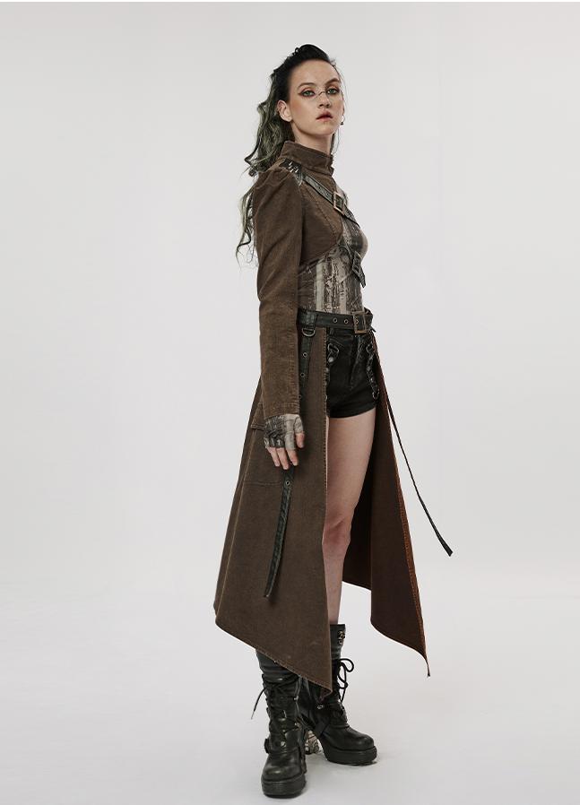 Punk Cropped Shoulder Cape Jacket