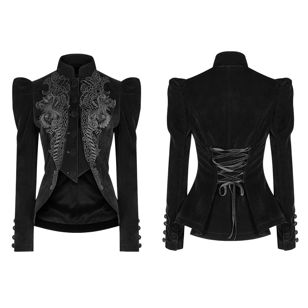Goth Velvet High-Neck Jacket