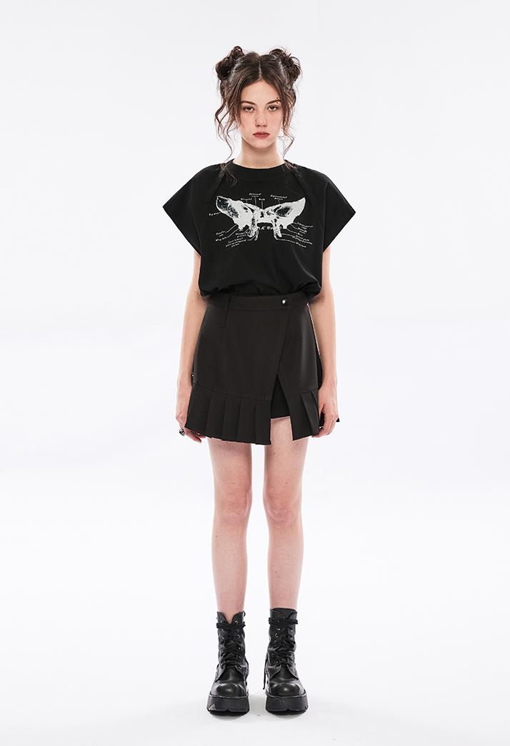 Punk Off-Shoulder Dual-Wear Tee