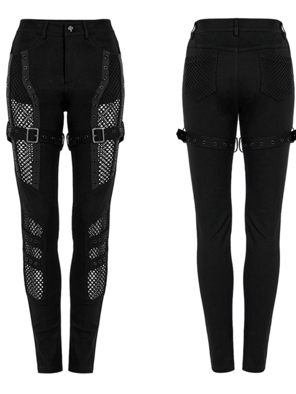 Mesh Cutout Skinny Pants Women