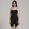 Punk Distressed Strap Slip Mini Dress