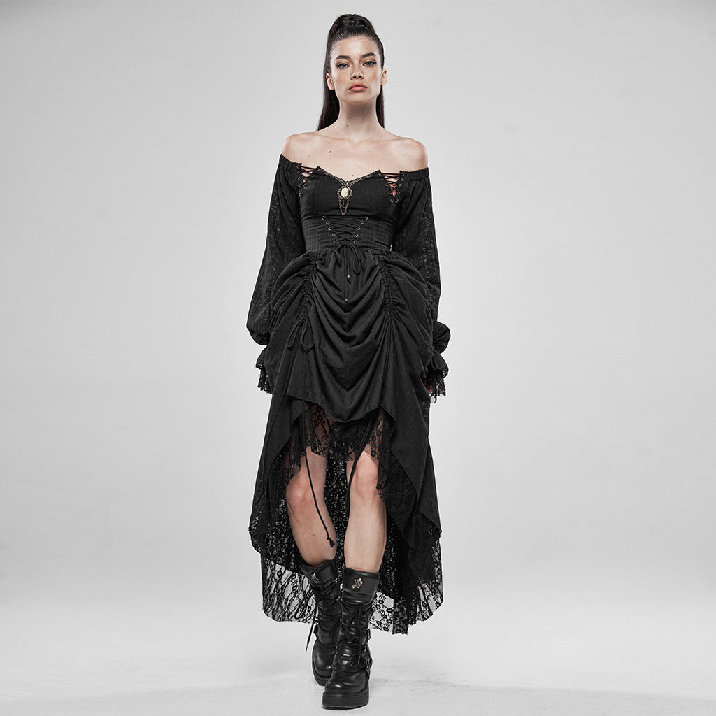 Off-Shoulder Lace Strap Dress