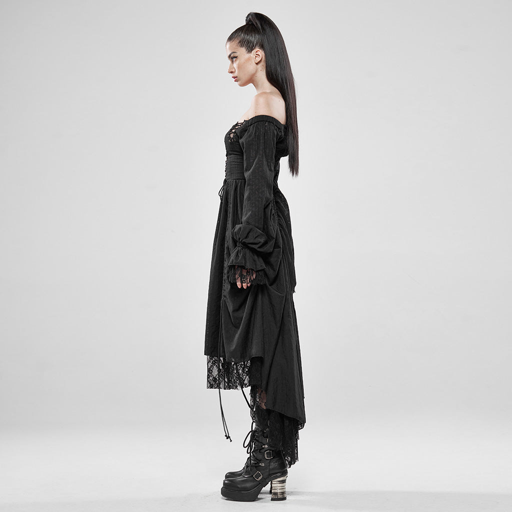 Off-Shoulder Lace Strap Dress