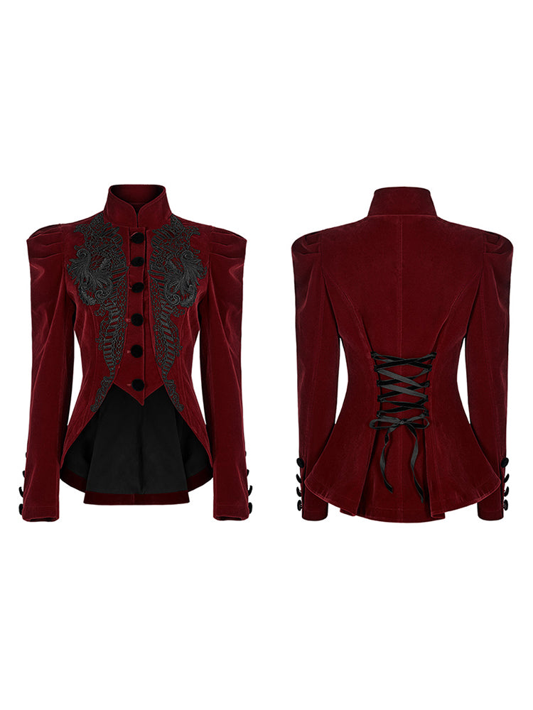 Goth Velvet High-Neck Jacket