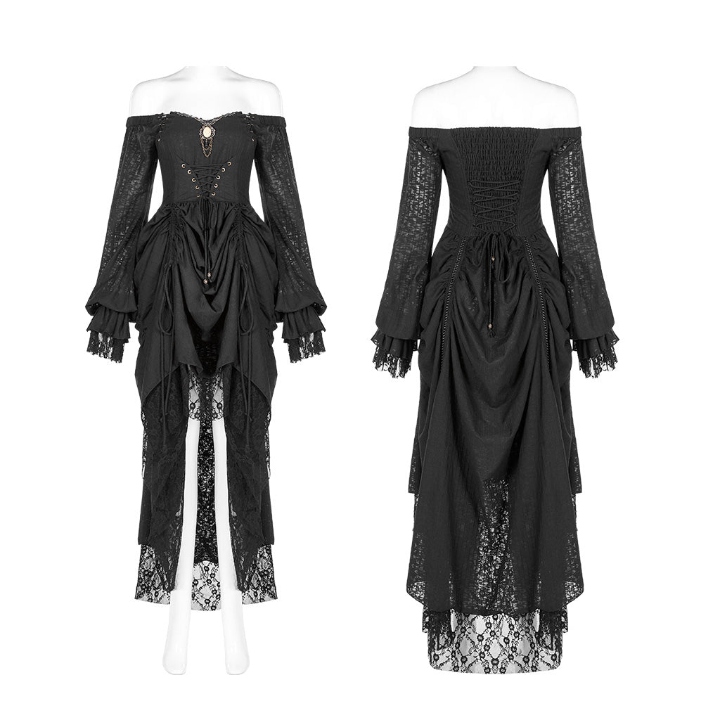 Off-Shoulder Lace Strap Dress