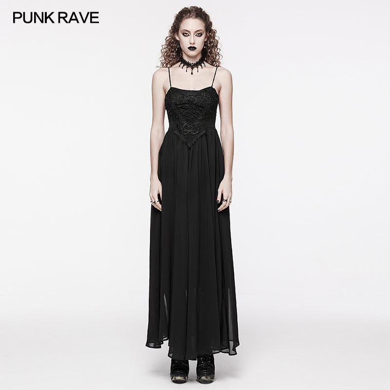 Elegant Black Slip Evening Gown